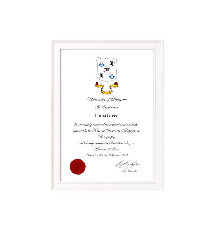 Decorative White Certificate Frame - 1